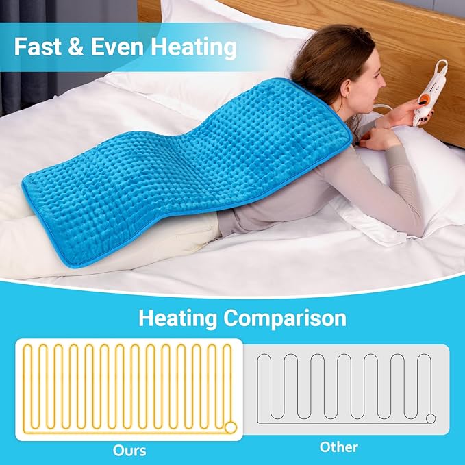 Boileau Electric Heating Pad for Back Pain and Period Cramps Relief, 3 Heating - Image 5