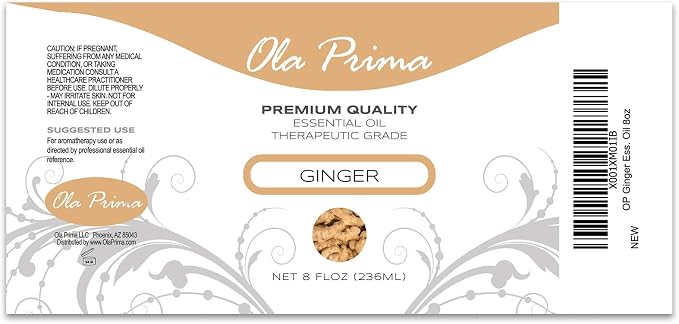 Ola Prima Ginger Essential Oil 8 fl oz – Therapeutic Grade Ginger Aromatherapy - Image 2