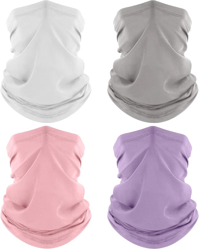 ROXUN 4 Pack Neck Gaiter, Cooling Breathable Face Mask UV Protection Scarf by Roxun
