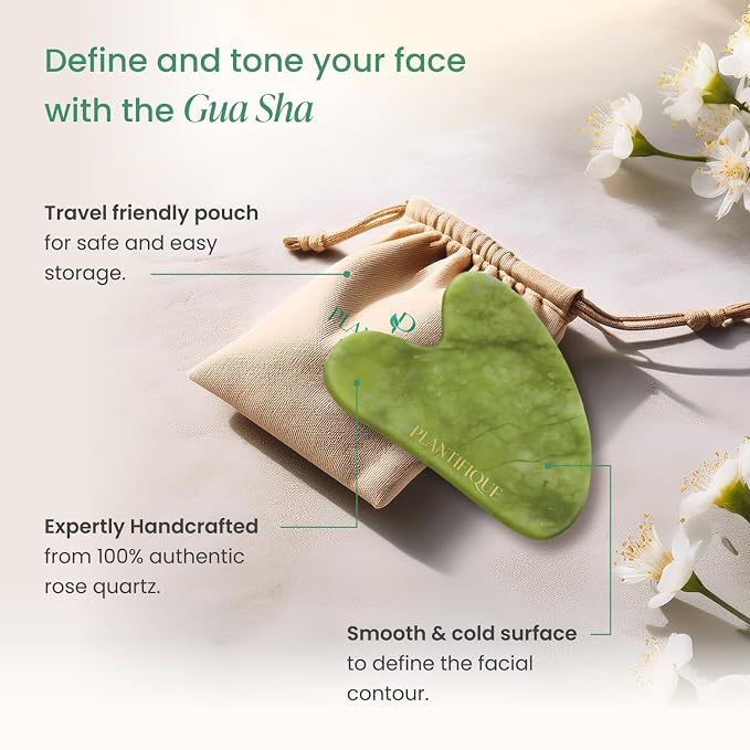PLANTIFIQUE Massage Set: Jade Gua Sha & Korean Face Serum - Image 4