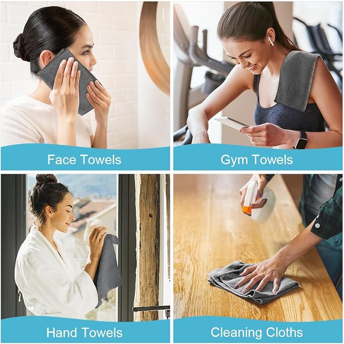 Orighty Washcloths Towels Set 10 Pack, Highly Absorbent and Soft Feel - Image 7