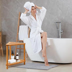 Bamboo Corner Shower Stool, 2-Tier Waterproof Shower Stool - Image 2