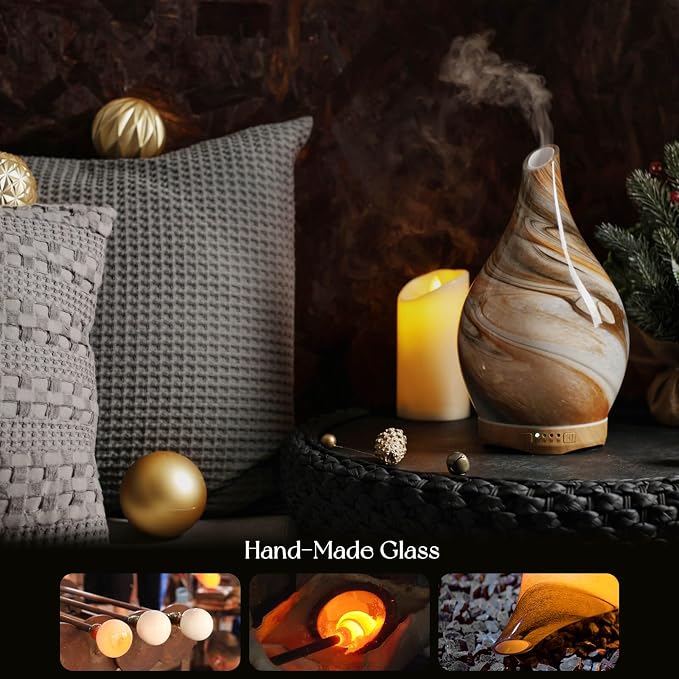 Porseme 280ml Glass Essential Oil Diffuser Aromatherapy Ultrasonic Cool Mist - Image 5