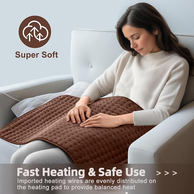 VALGELUIK 17x33 Heating Pad for Pain Relief | Ultra-Soft Microplush Fabric | 6 - Image 5