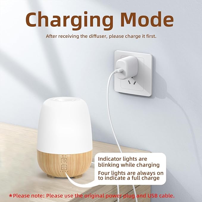 SEEDSEEL 150ML Cordless Essential Oil Diffuser, Built-in 6000mAH Rechargeable - Image 3