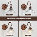 1 Piece Vintage Wall Sconce, 1-Light Matte Antique Red Bronze Finish Wall Sconce - Image 7