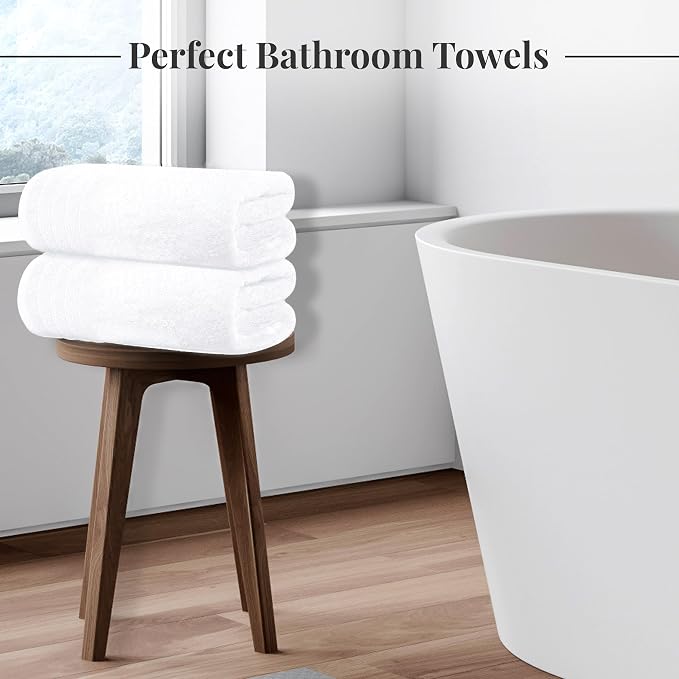 Tens Towels Pack of 4 Extra Large Bath Towels 30 x 60 Inches, 100% Cotton - Image 4