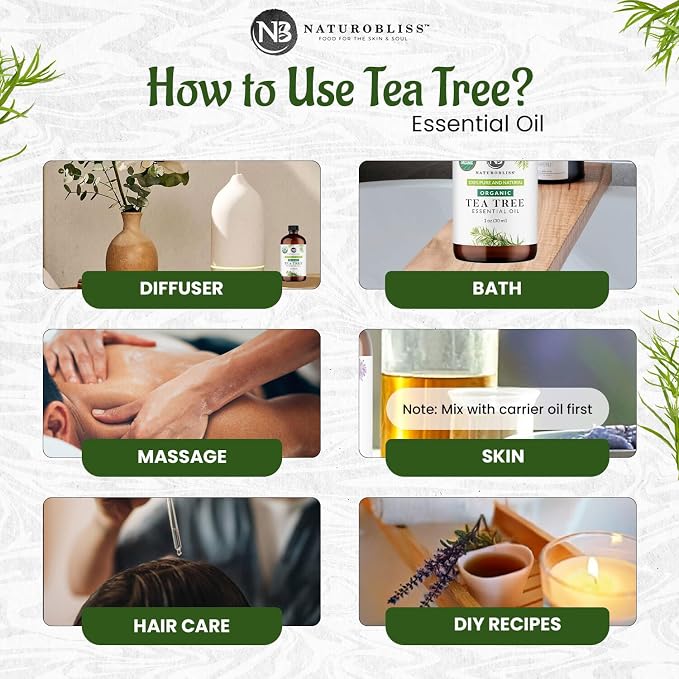 NaturoBliss Organic Tea Tree Essential Oil, 100% Pure Therapeutic Grade - Image 4