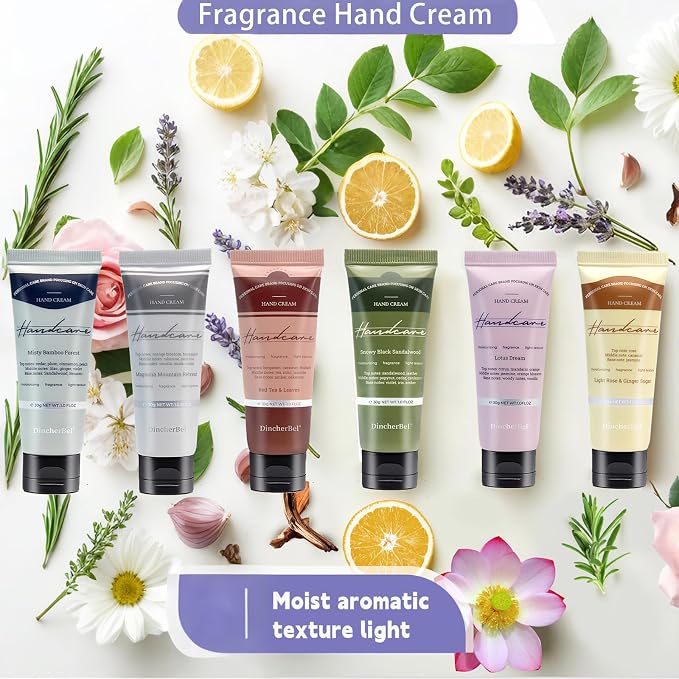 DincherBel 6 Pack Travel Size Hand Cream Set - 1 oz Moisturizing Lotion - Image 7