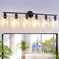 DLLT 6-Light Bathroom Light Fixtures: Black Modern Vanity Lights by DINGLILIGHTING