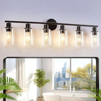 DLLT 6-Light Bathroom Light Fixtures: Black Modern Vanity Lights by DINGLILIGHTING