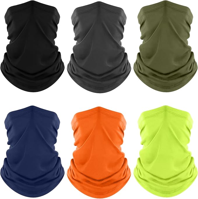 Fuinloth Neck Gaiter, 6 Pack Cooling UV Protection Bandana Face Mask Gator Scarf by fuinloth