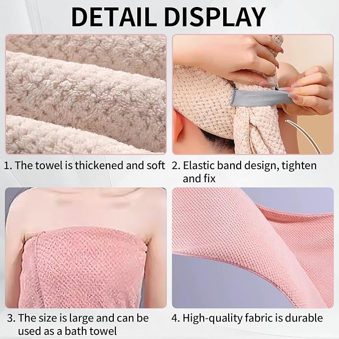 2 PCS Extra Large Hair Towel Wrap - Image 4