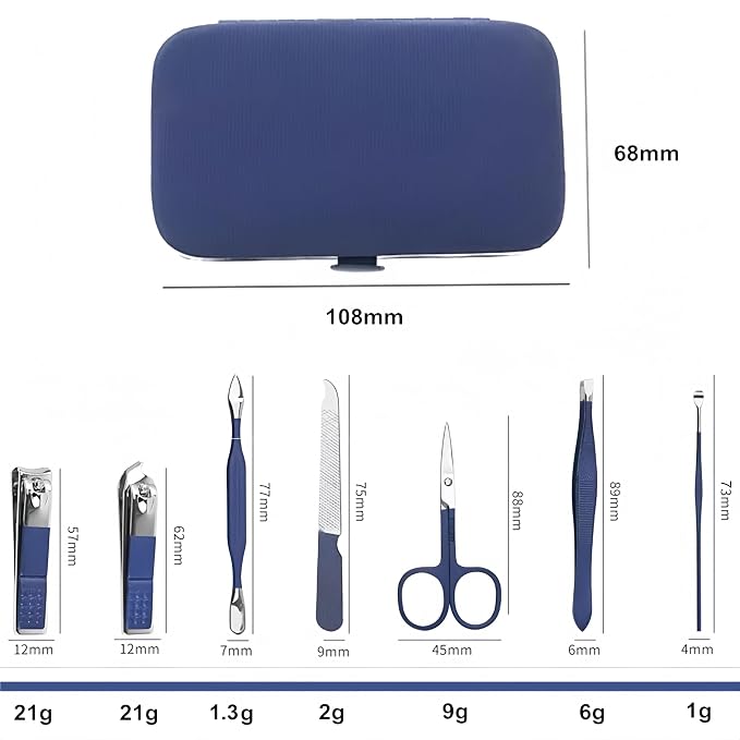 QURIPE 7pcs Manicure Set, Nail Clippers Kit, Stainless Steel Manicure Kit - Image 4