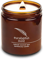 Hemlock Park Eucalyptus Mint Apothecary Hand-Poured Scented Candle | Crackling by HemlockPark