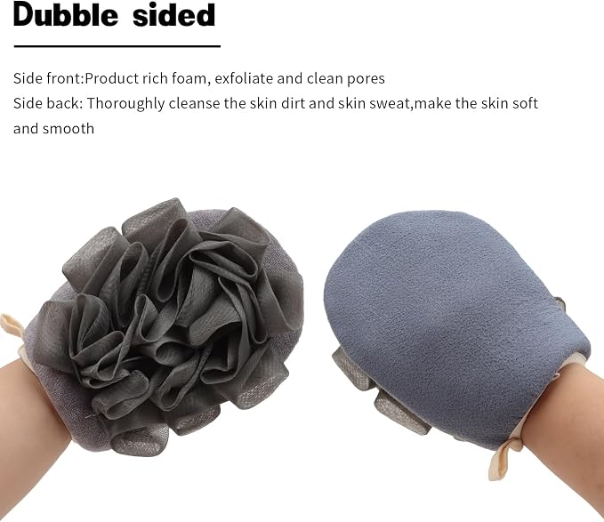 3 Pack Bath Loofah Body Sponge Brushes Loofah Exfoliating Glove Bath Shower - Image 6