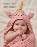 Blissful Diary Muslin Baby Hooded Towel 2 Pack, Soft & Absorbent Bath Towel - Image 3