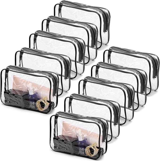 Tbestmax 10 Pcs Clear Cosmetic Bags Small Makeup Bags Portable Waterproof by Tbestmax