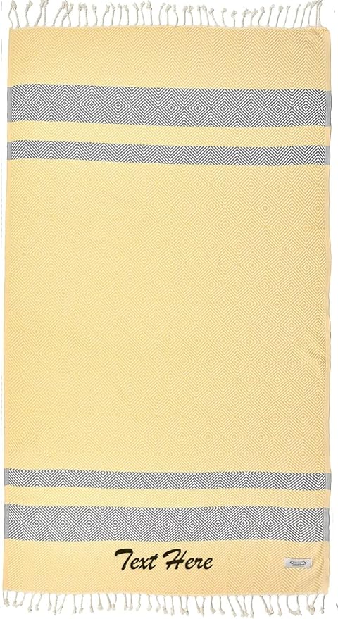 Personalized Embroidered Beach Towel | Throw Blanket, Easy Carry Sand Free by LA%60HAMMAMFINELIVING
