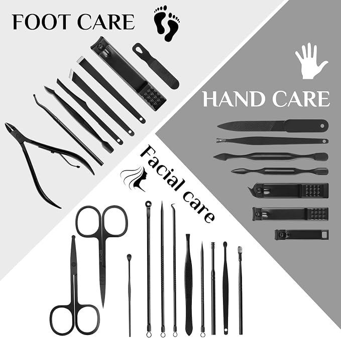 MINKINH Manicure Set Professional Nail Clipper Kit-26 Pieces Stainless Steel - Image 2