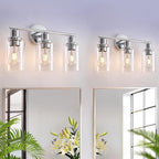 DLLT 3-Light Bathroom Light Fixtures: Chrome Modern Vanity Lights by DINGLILIGHTING