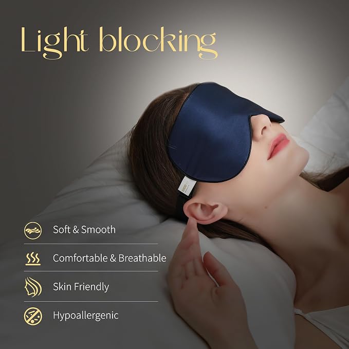 ZIMASILK 2 Pack 100% Natural Silk Sleep Mask, Adjustable Super-Smooth Soft Eye - Image 2