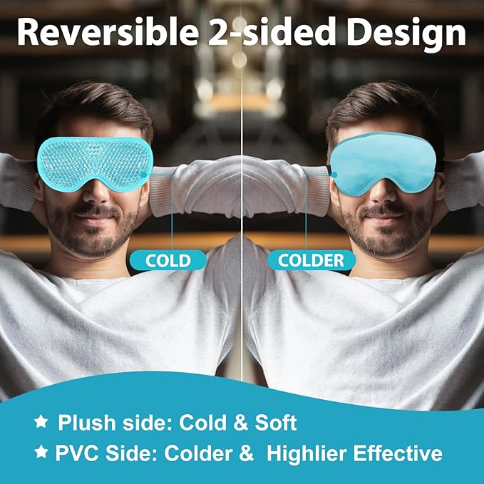 BeeVines Gel Eye Mask, 2 Pack Cooling Ice Masks - Image 3