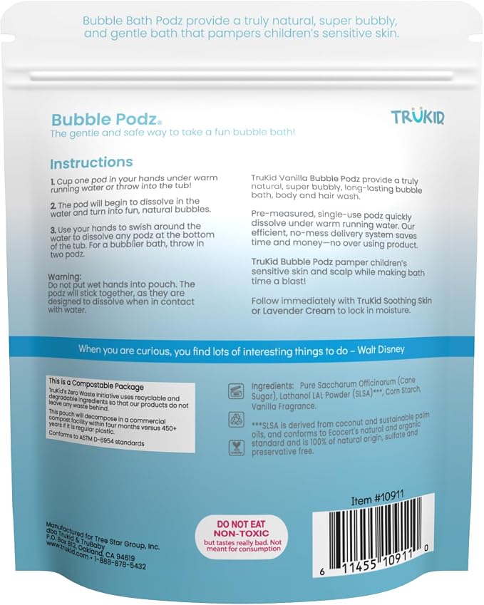 TruKid Bubble Podz Bubble Bath for Kids, & Babies, Tear Free Gentle & - Image 9