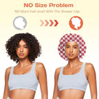 Shower Cap Reusable Double Layer Adjustable Elastic Waterproof EVA Hair Bath - Image 5