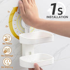 LEVERLOC Soap Dish Holder for Shower, Double Layer Suction Cup Wall Mounte Self - Image 3