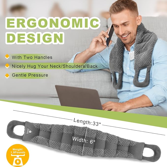 UNCN Long Wide Heating Pad for Neck and Shoulders Back 33x5.9 Microwavable - Image 4
