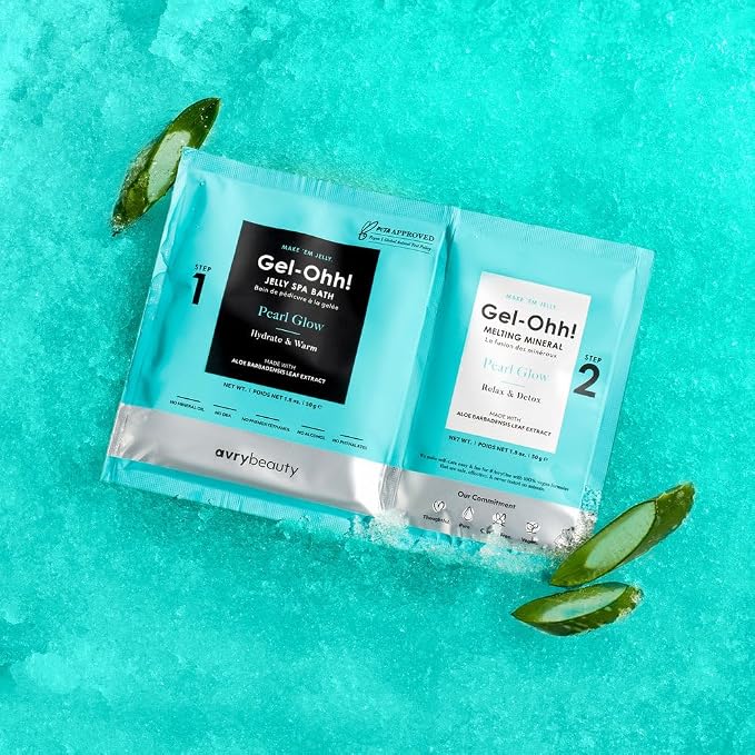 AvryBeauty Gel-Ohh Jelly Spa Bath 3 Pack, Pearl Glow, Clean Scented, Aloe - Image 2