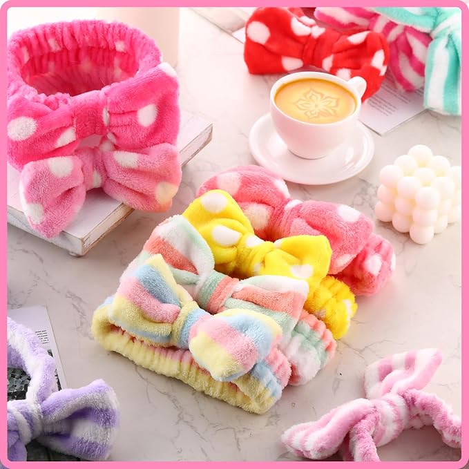 WILLBOND 24 Pieces Spa Headband Bulk Skincare Headbands Face Wash Makeup - Image 5