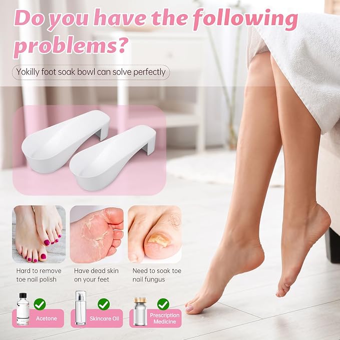 Yokilly Toe Nail Soaking Bowl, Shoe Design Foot Bath Soak Tub Bowl, Acetone - Image 3