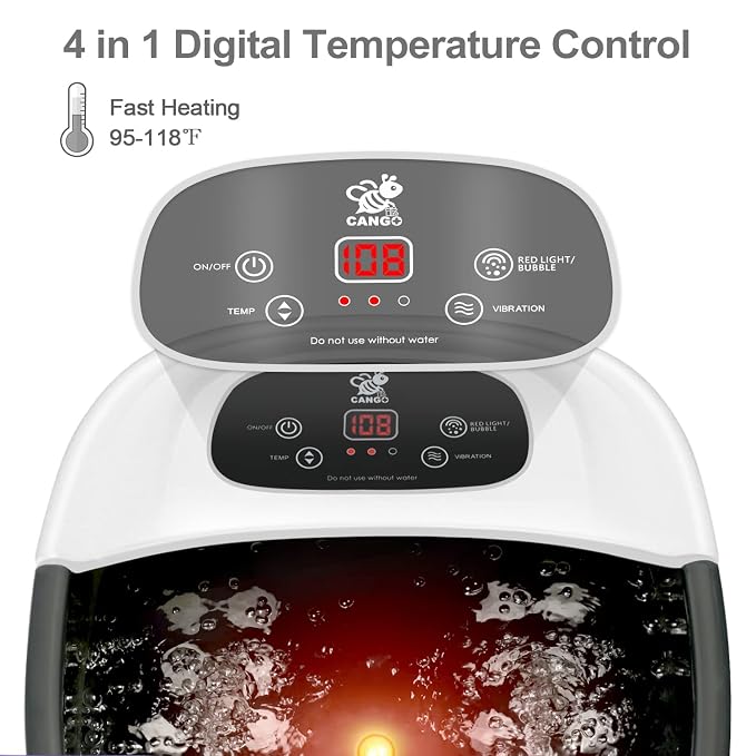 Foot Spa Bath Massager with Heat Bubbles and Vibration Massage and Jets - Image 2
