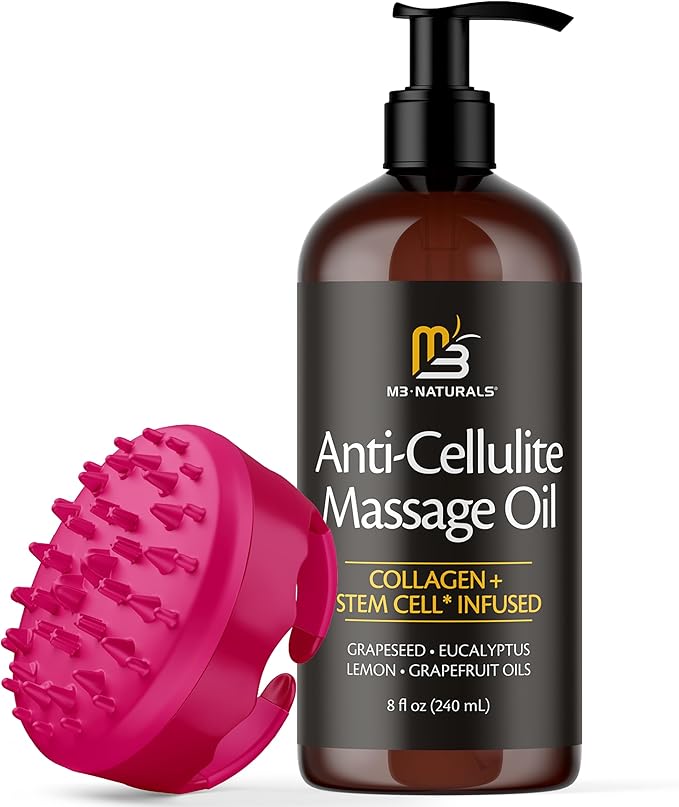 Anti Cellulite Massage Oil and Silicone Body Brush – Collagen and Stem Cell - Image 5