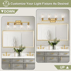 Unicozin Modern Bathroom Light Fixtures, 4 Light Vanity Lights Over Mirror - Image 5
