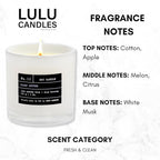 Lulu Candles | Clean Cotton Scented Candle | Luxury Scented Soy Jar Candle | - Image 2