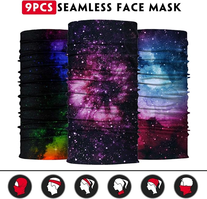 Venswell Neck Gaiter Face Mask Men Women, Seamless Bandana Rave Face Cover - Image 3