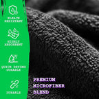 GREEN LIFESTYLE Black Microfiber Bleach Safe Towel Bulk Sets, Premium Spa - Image 7