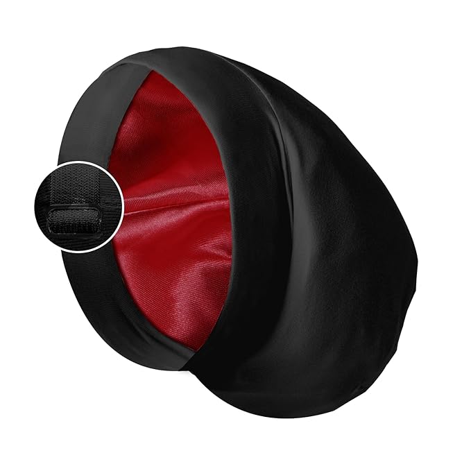 Satin Bonnet Silk Lined Sleep Cap- Adjustable Hair Cover by Blueelf