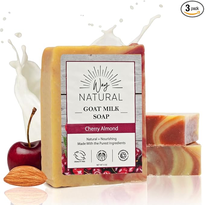 Goat Milk Soap Bar, Cherry Almond by WayNatural