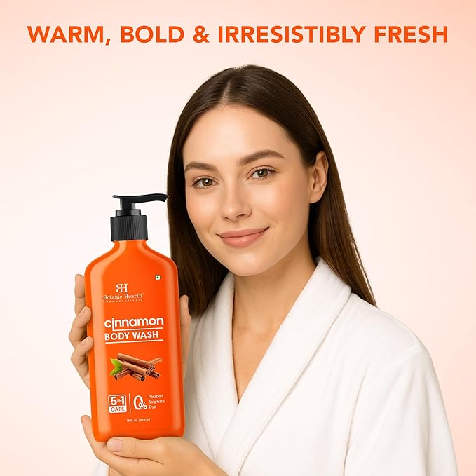Botanic Hearth Cinnamon Body Wash – Invigorating 5-in-1 Shower Gel - Image 4
