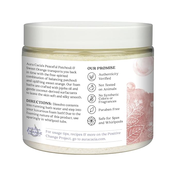 Aura Cacia Aromatherapy Foam Bath, Peaceful Patchouli and Sweet Orange - Image 2