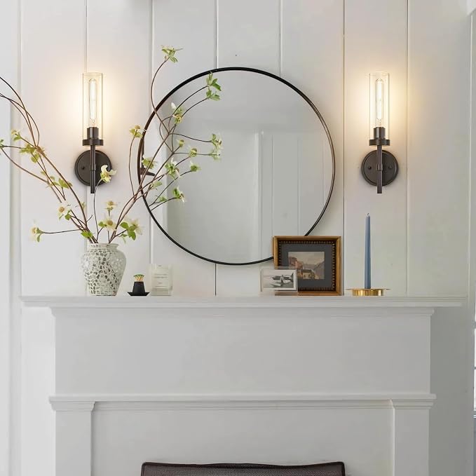 SANTOSTOCK Oil Rubbed Bronze Wall Sconces Set of Two, Bathroom Wall Sconces - Image 8