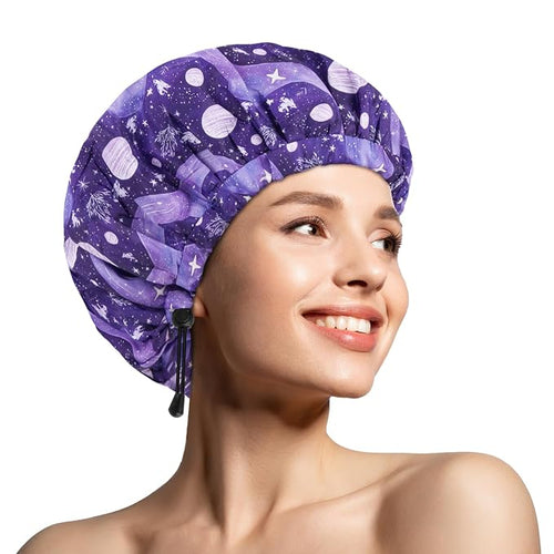 1 PCS Shower Cap, Double Layer & Adjustable Bathing Cap by WINSTECK