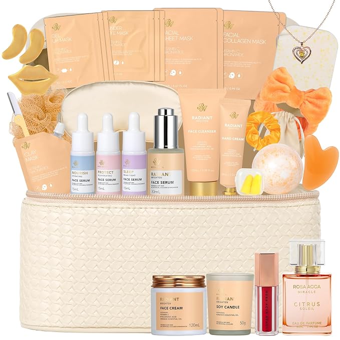 33 Pcs Mother's Day Gift for Mom, Bath & Body Gift Set for Women, Home Spa Kit by RAROSAACCA