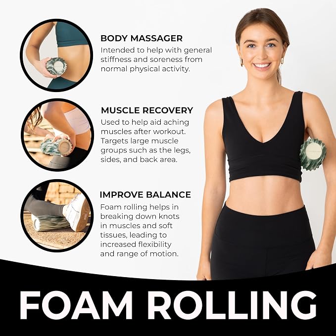 Oceanfoam Ripple Travel Foam Roller Firm Mini Foam Roller - Image 4