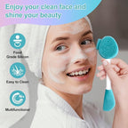 MUIIGOOD Blue Silicone Face Scrubber Face Mask Brush Exfoliating Lip Brush - Image 2