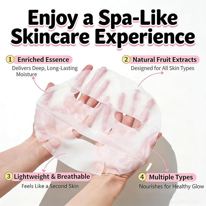 Collagen Face Masks Skincare Bulk, Hydrating Spa Face Mask Beauty - Image 2